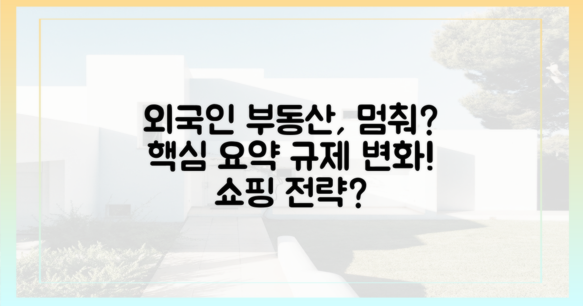 외국인 부동산 쇼핑, 멈춰? 핵심 내용 요약!