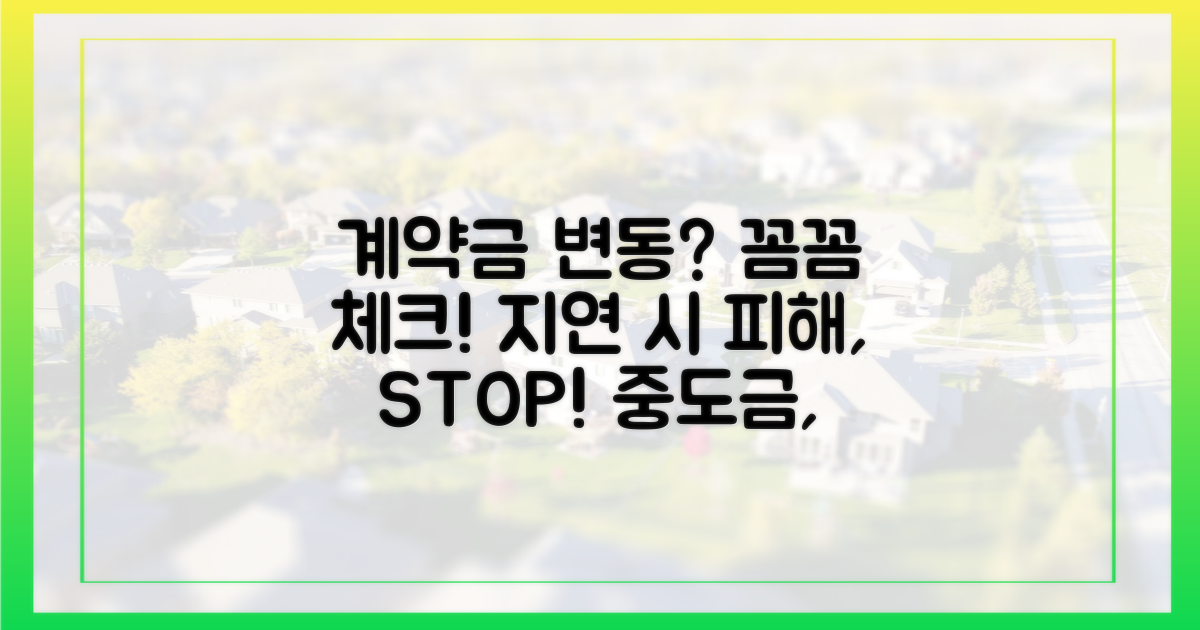 지연 시 계약금, 중도금 변동, 꼼꼼하게 확인하세요!