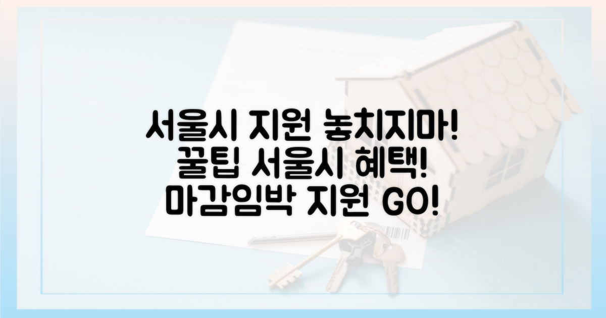 서울시 지원, 놓치지 마세요!