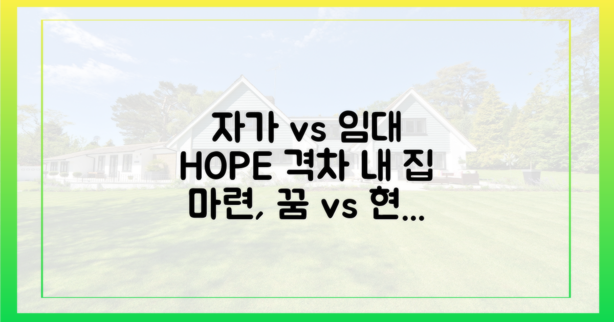 자가 vs 임대, 희망의 격차