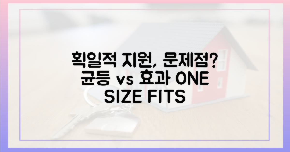 획일적 지원, 문제점은 무엇?