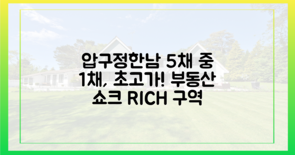 압구정, 한남, 5채 중 1채가 초고가
