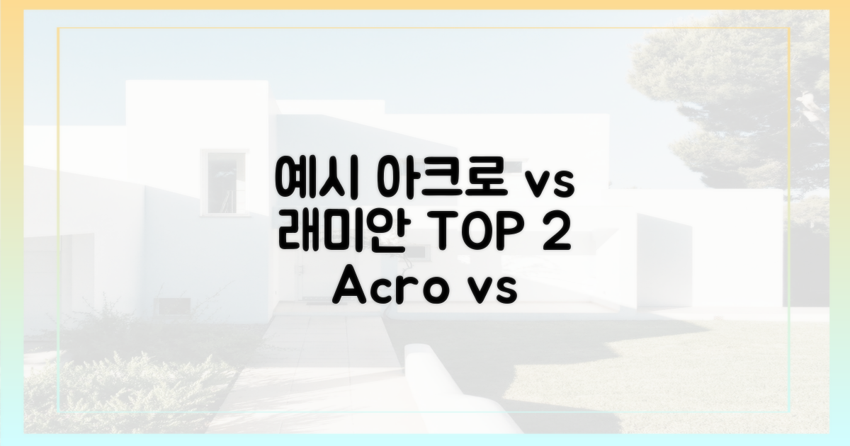 '아크로' vs '래미안', 매력 비교 분석