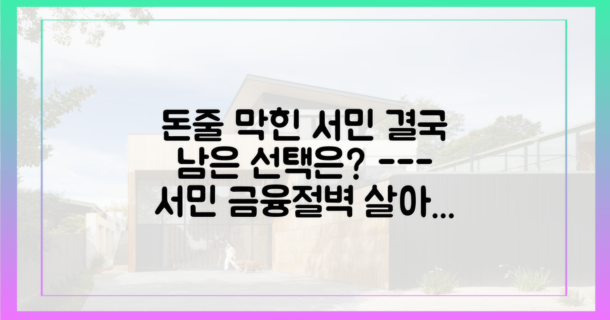 자금 조달이 막힌 서민의 선택은?