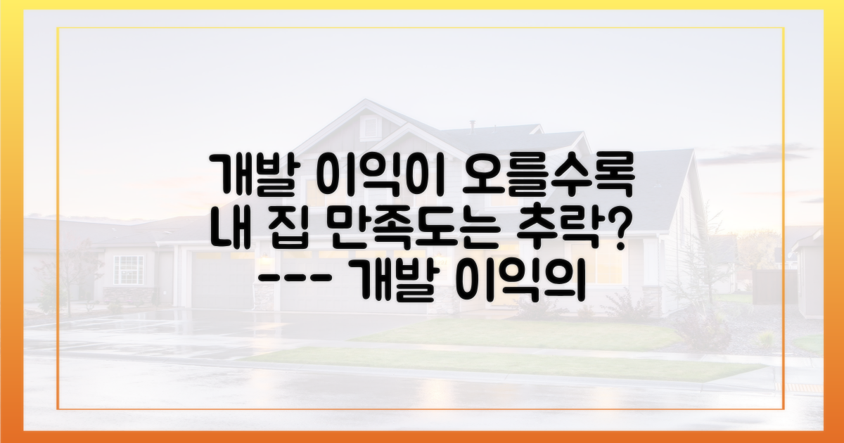 개발 이익과 주거 만족도, 그 사이의 간극