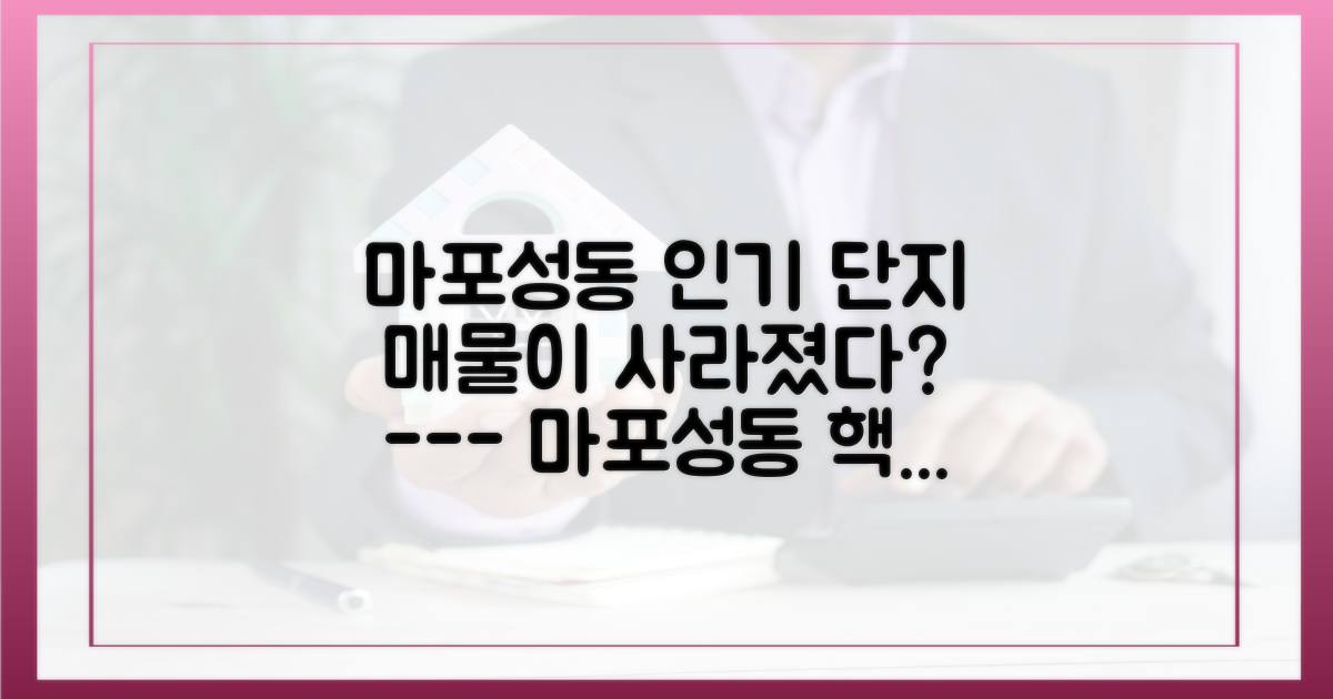 마포·성동 인기 단지, 매물 현황은?
