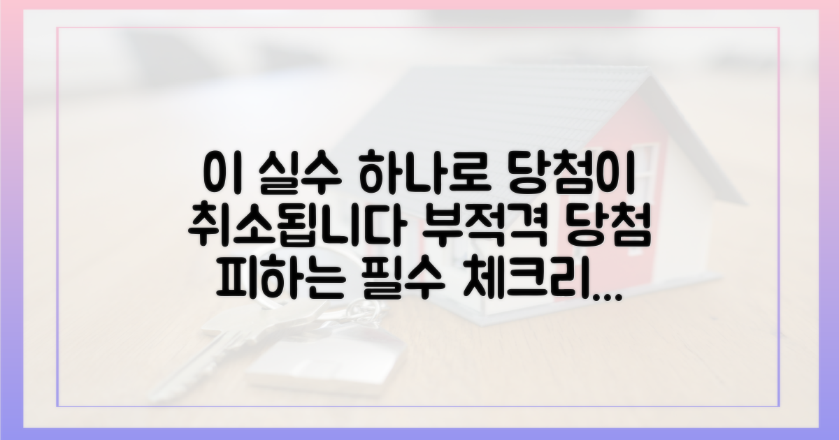 부적격 당첨 피하는 필수 유의사항