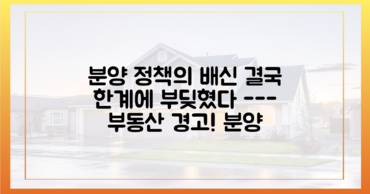분양 위주 정책, 한계에 부딪히다