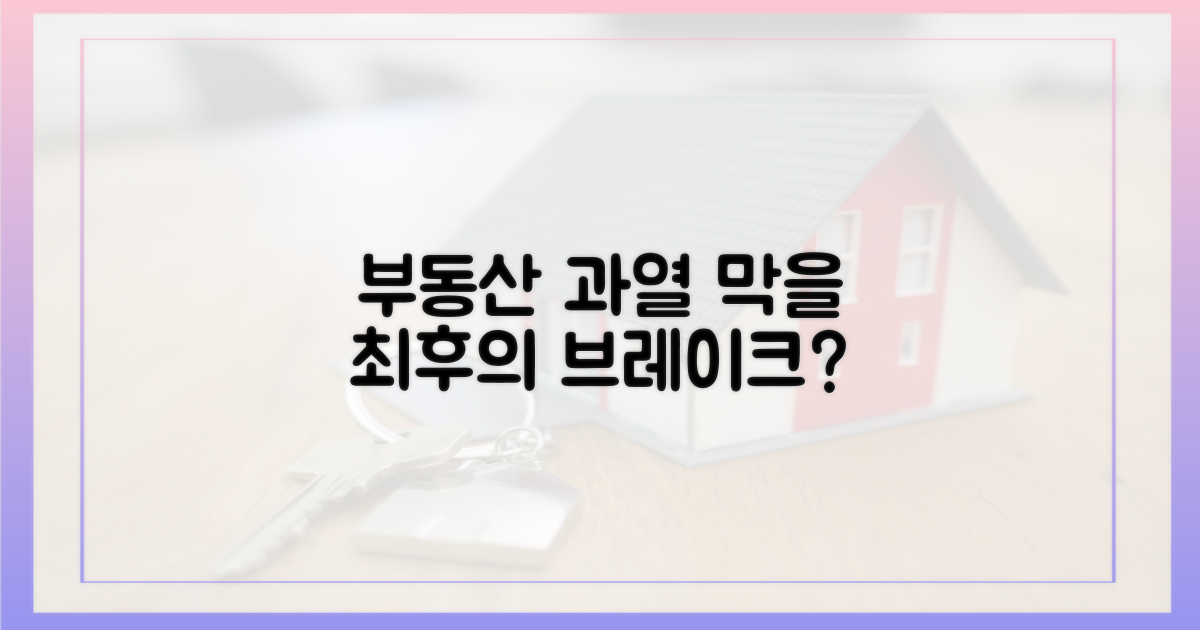 부동산 시장 과열 막는 조절 장치 역할