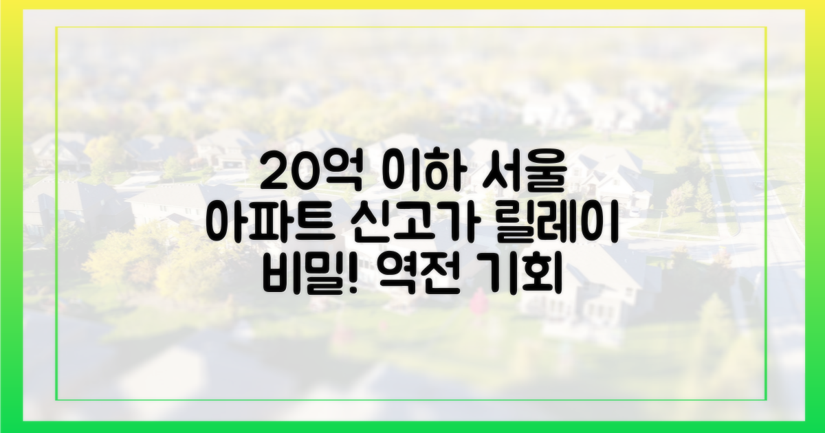 서울 핵심 지역 20억 이하 아파트, 신고가 릴레이의 비밀