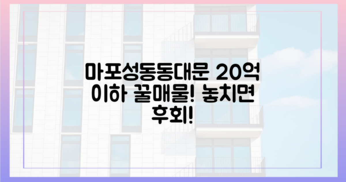 마포·성동·동대문, 20억 이하 인기