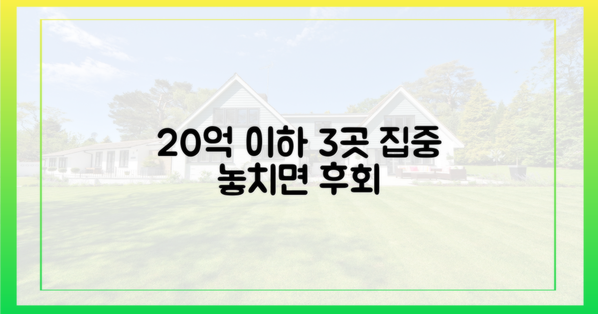 20억 이하 매물, 3곳 집중 현상