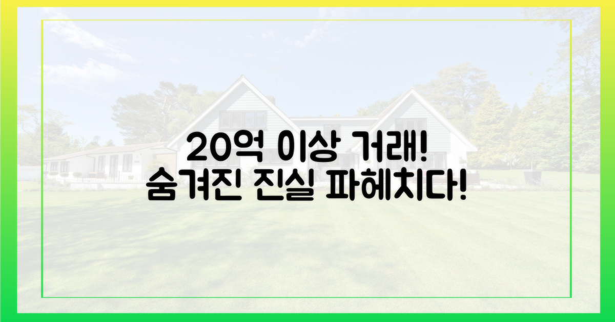 20억 이상 거래, 숨겨진 진실을 파헤치세요!