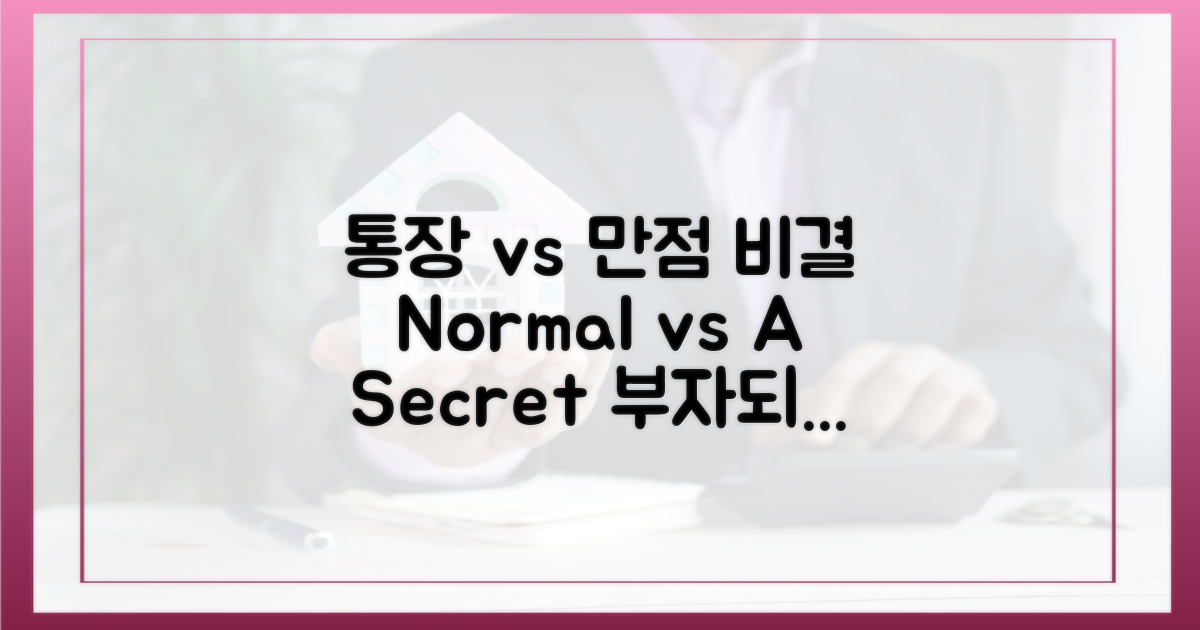 평범한 통장 vs '만점' 비결