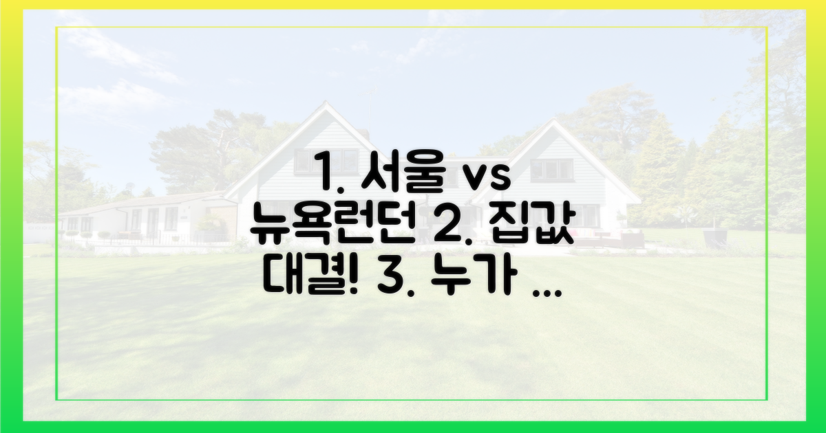 서울 vs 뉴욕·런던 집값 비교