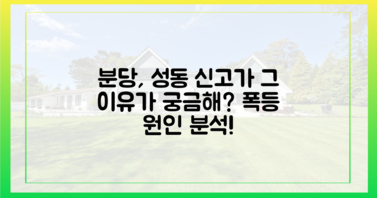 분당, 성동 신고가 급증 이유를 밝히세요!