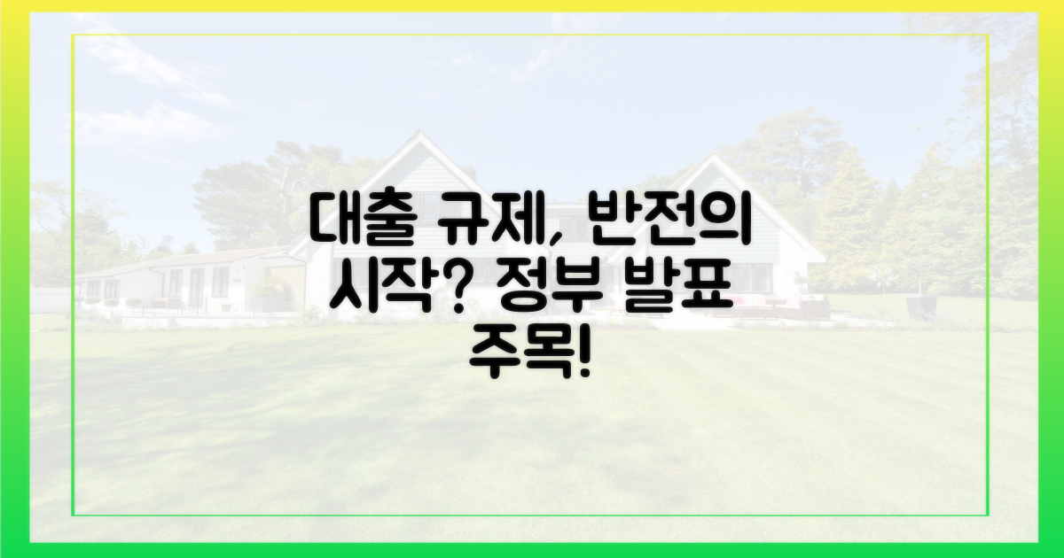 대출 규제, 반전의 시작일까?