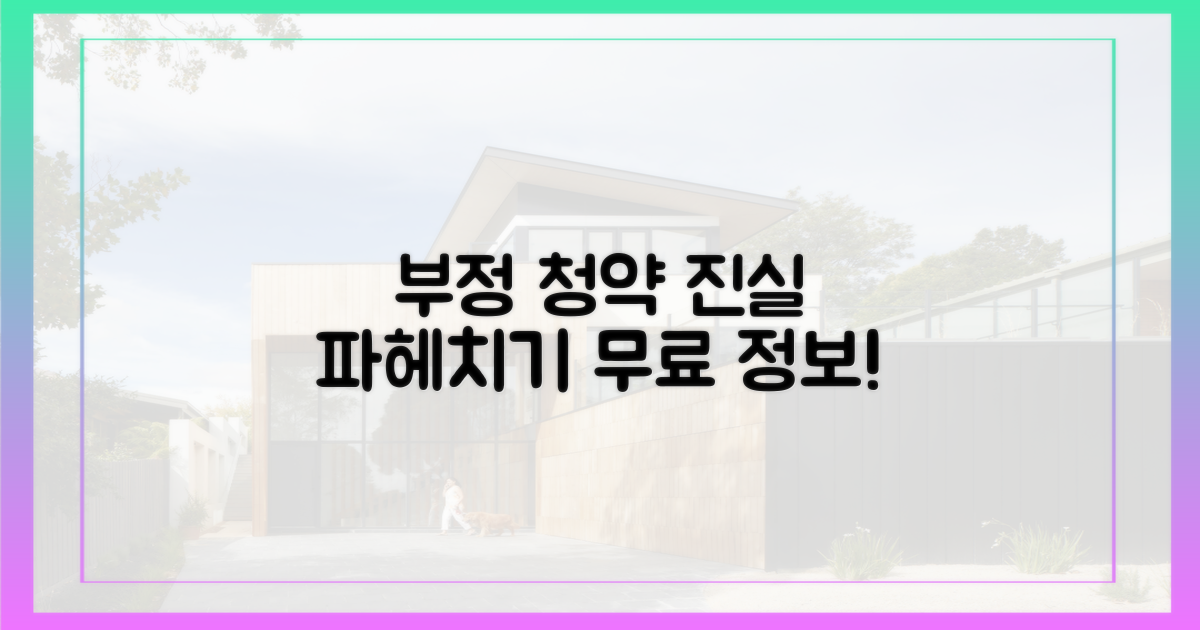 부정 청약, 진실을 파헤치세요