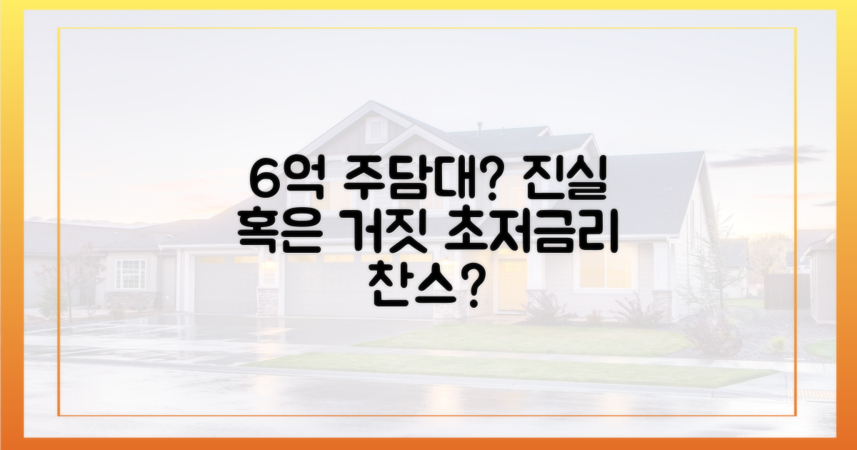 6억 주담대, 정말 가능할까?