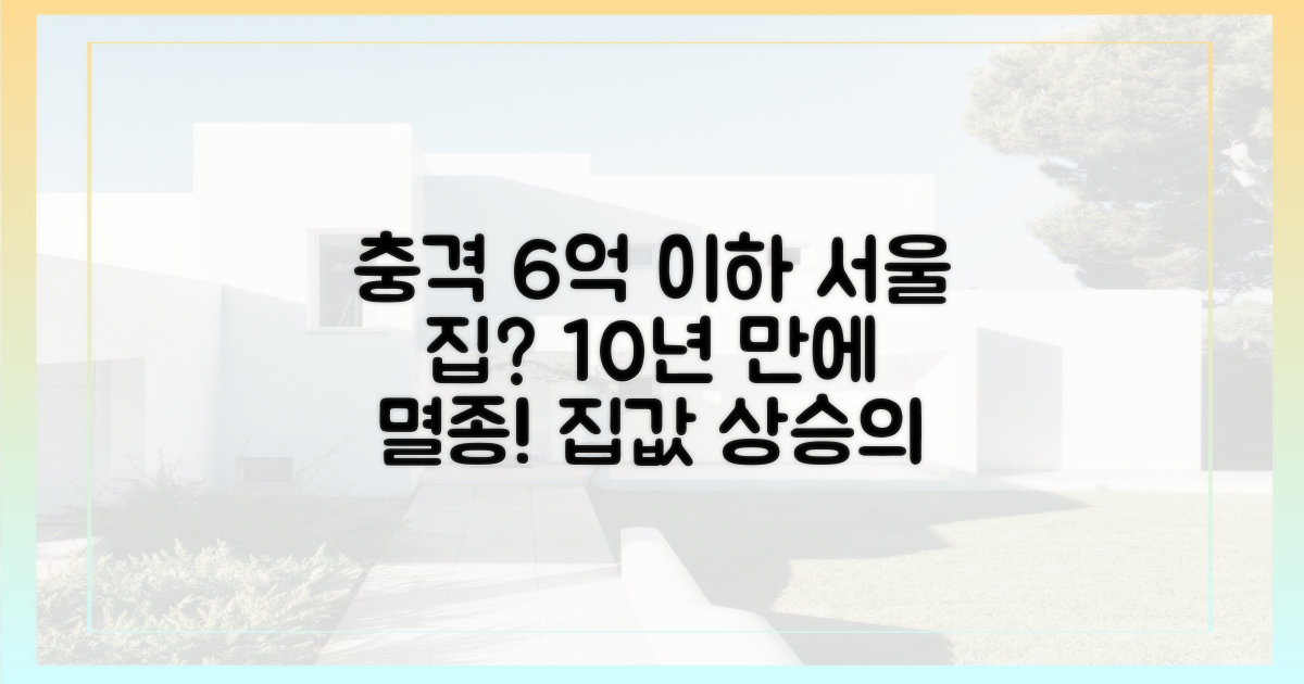 서울 6억 이하 매물, 10년 만에 사라져