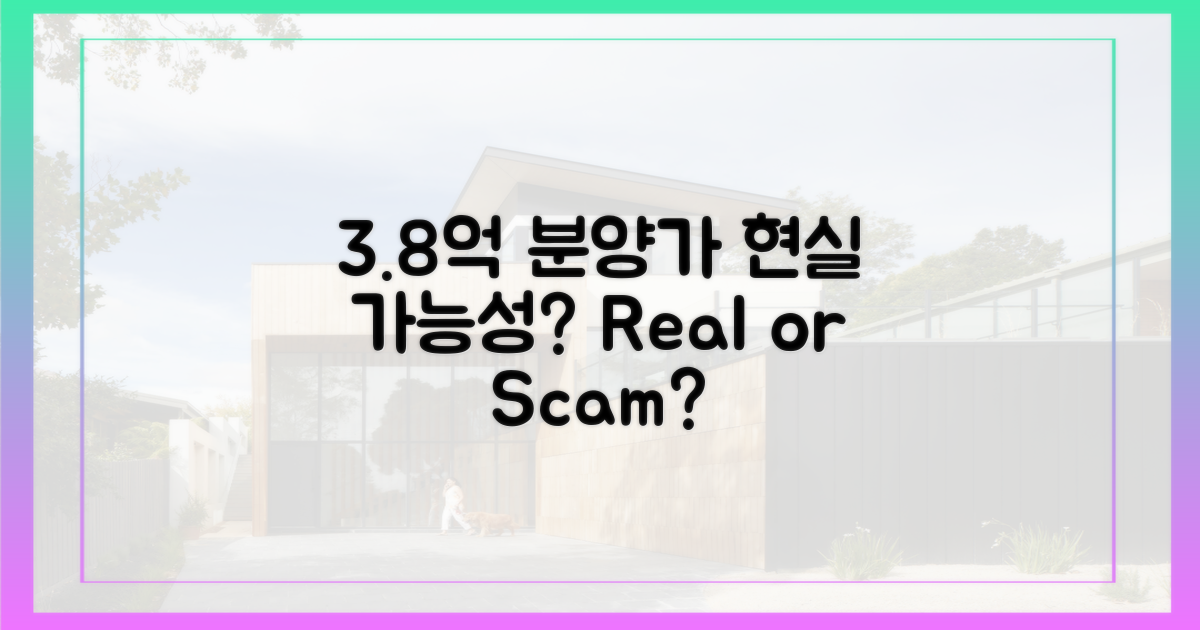 분양가 3.8억, 현실성은?