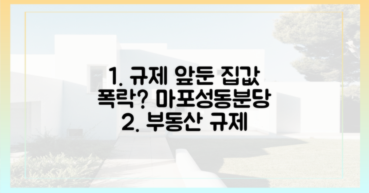마포·성동·분당, 규제 앞둔 집값.