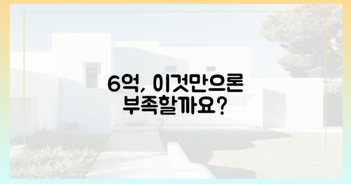 6억, 과연 충분할까요?