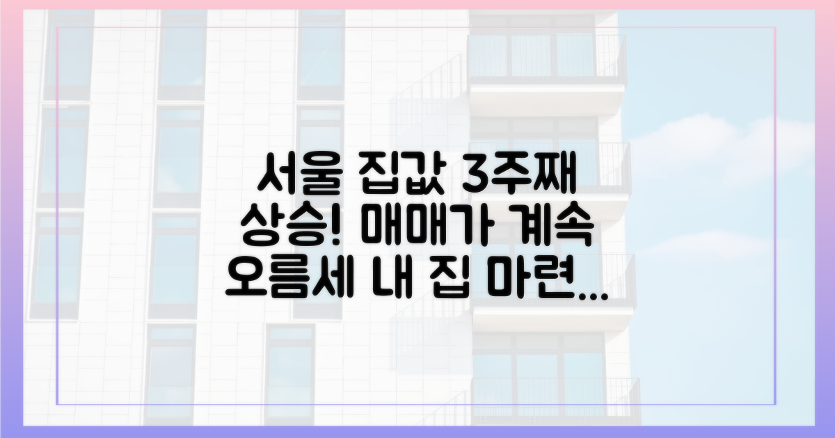 3주째 오르는 서울 집값