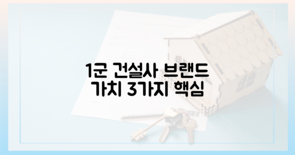 1군 건설사, 브랜드 가치 3가지