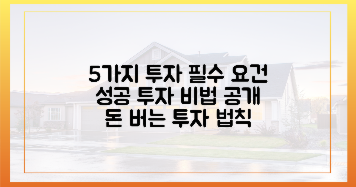 5가지 필수 투자 요건