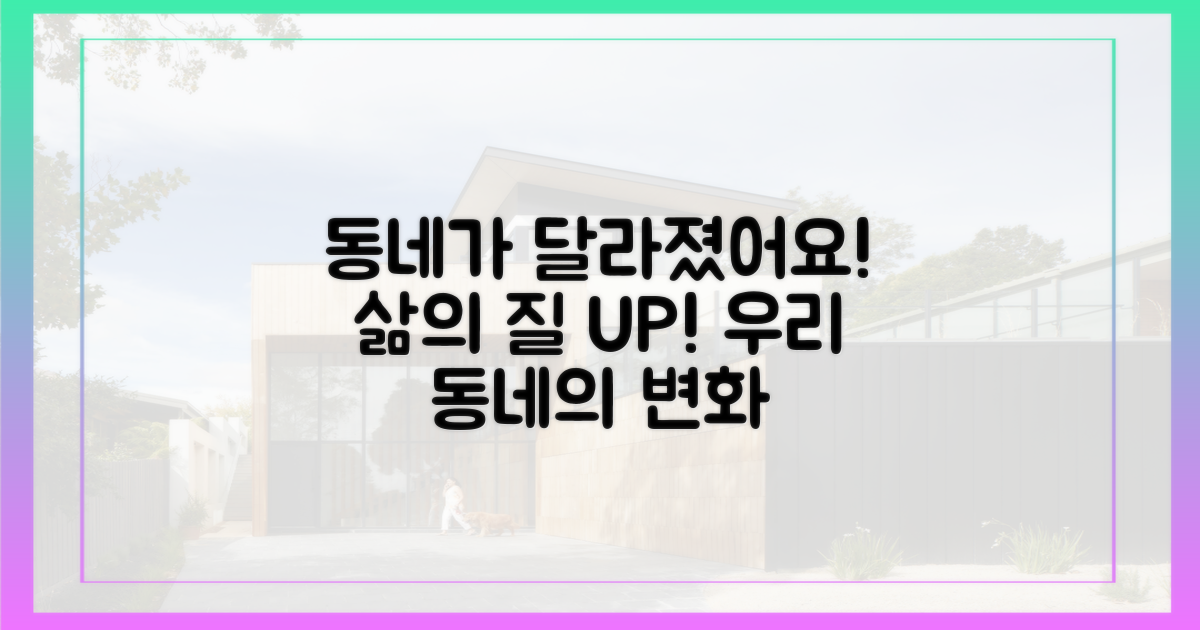 동네 변화, 주민 삶의 질 향상