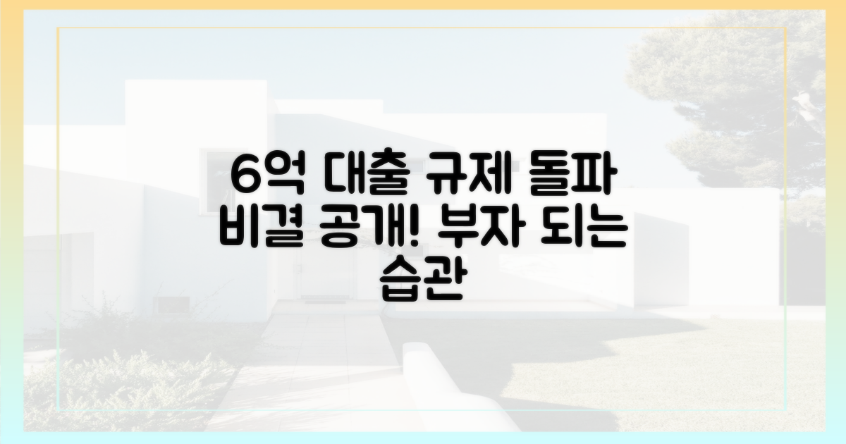 6억 대출 규제, 뚫고 오르는 비결을 아시나요?
