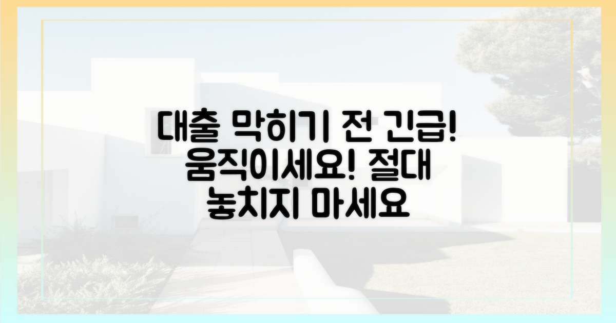 대출 막히기 전에 움직이세요!