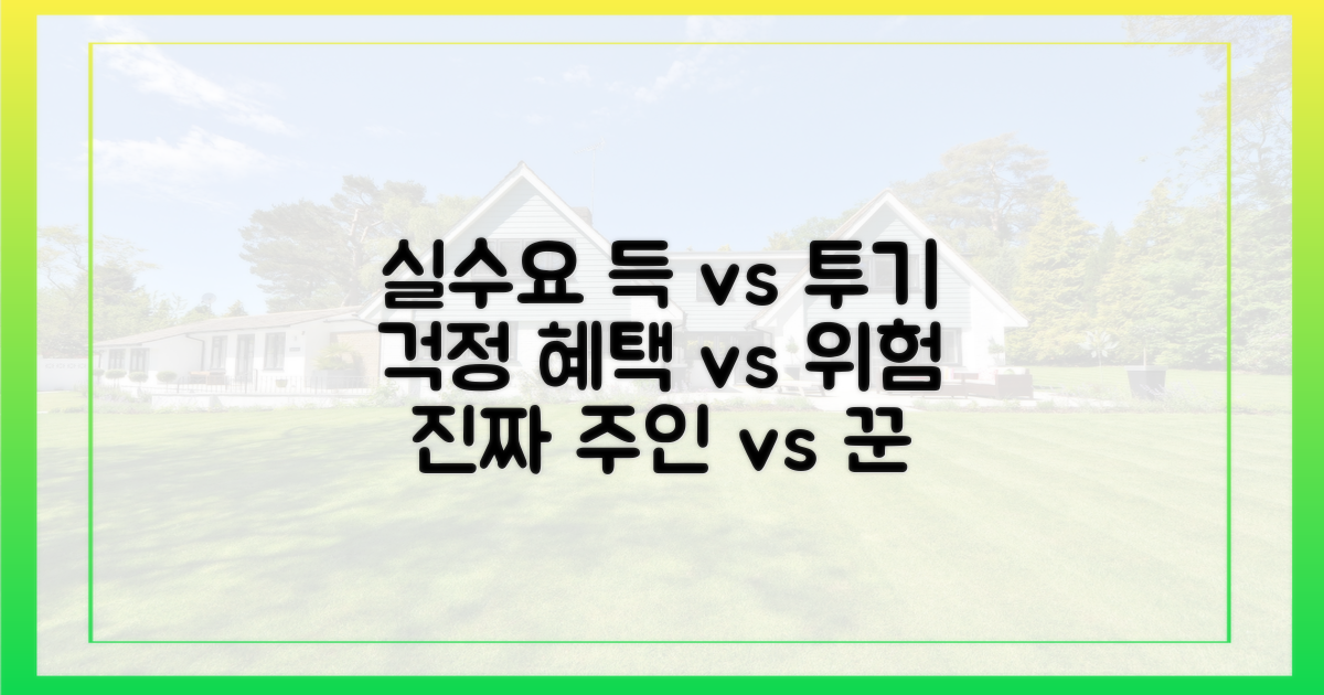 실수요자 혜택 vs. 투기 우려
