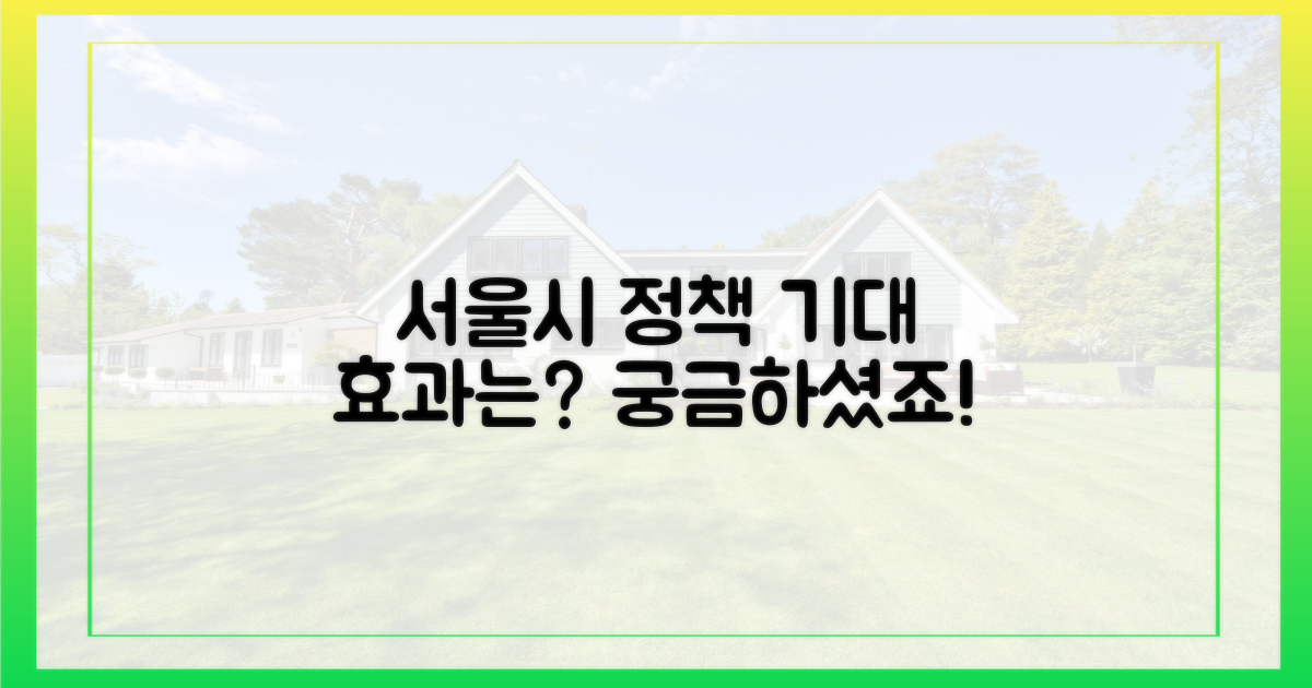 서울시 정책, 기대 효과는?