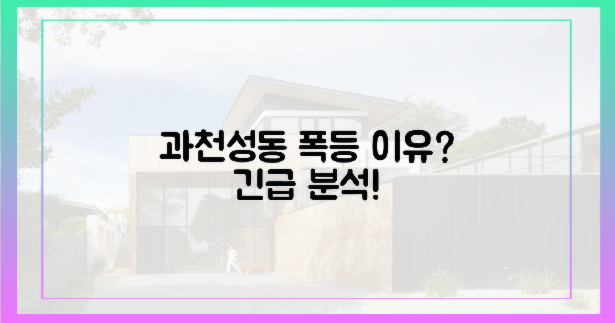 과천·성동, 무엇이 급등시켰나?