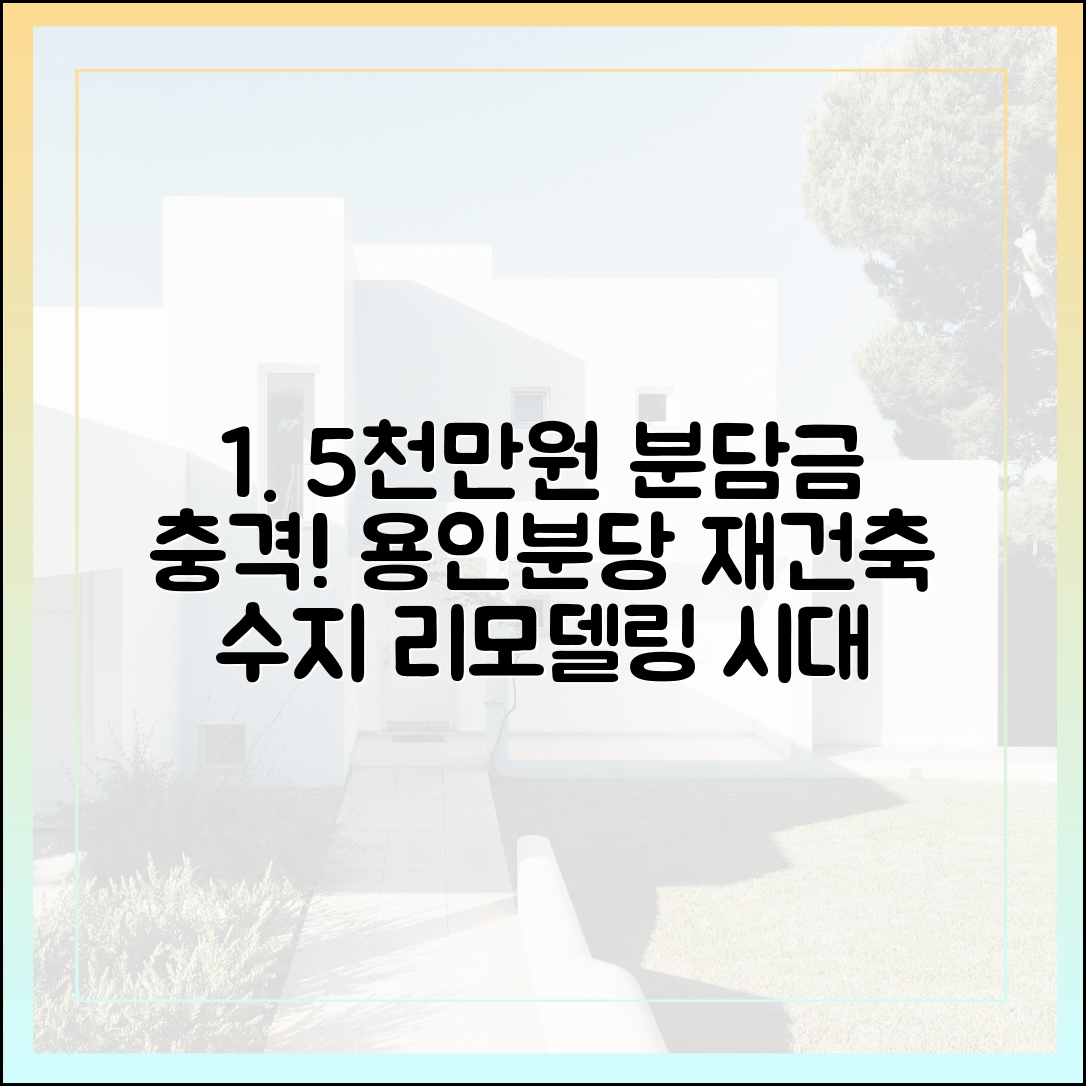 용인 분당 재건축/수지 리모델링, 5천만 분담금 시대!