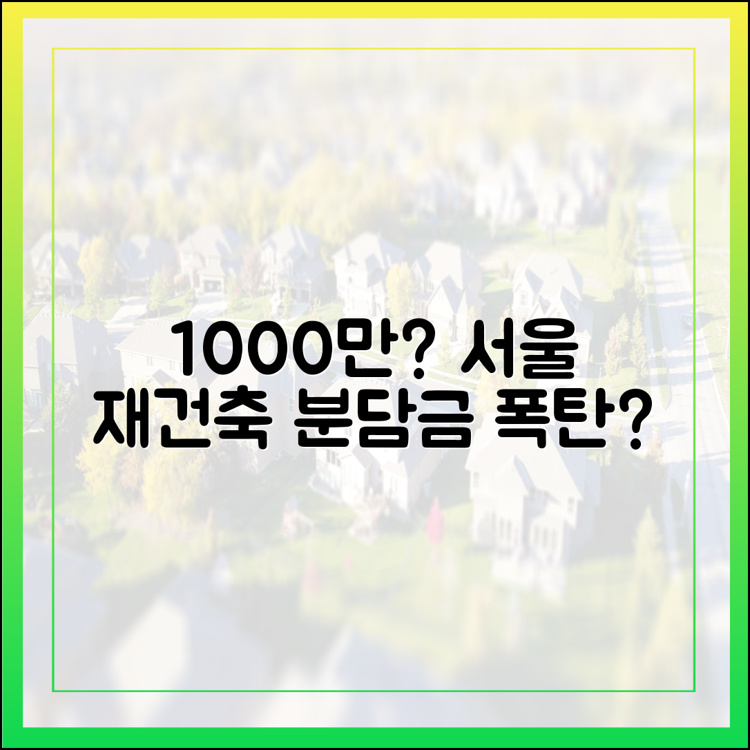 서울 재건축, 평당 1000만원 공사비...분담금 폭탄 어쩌죠?