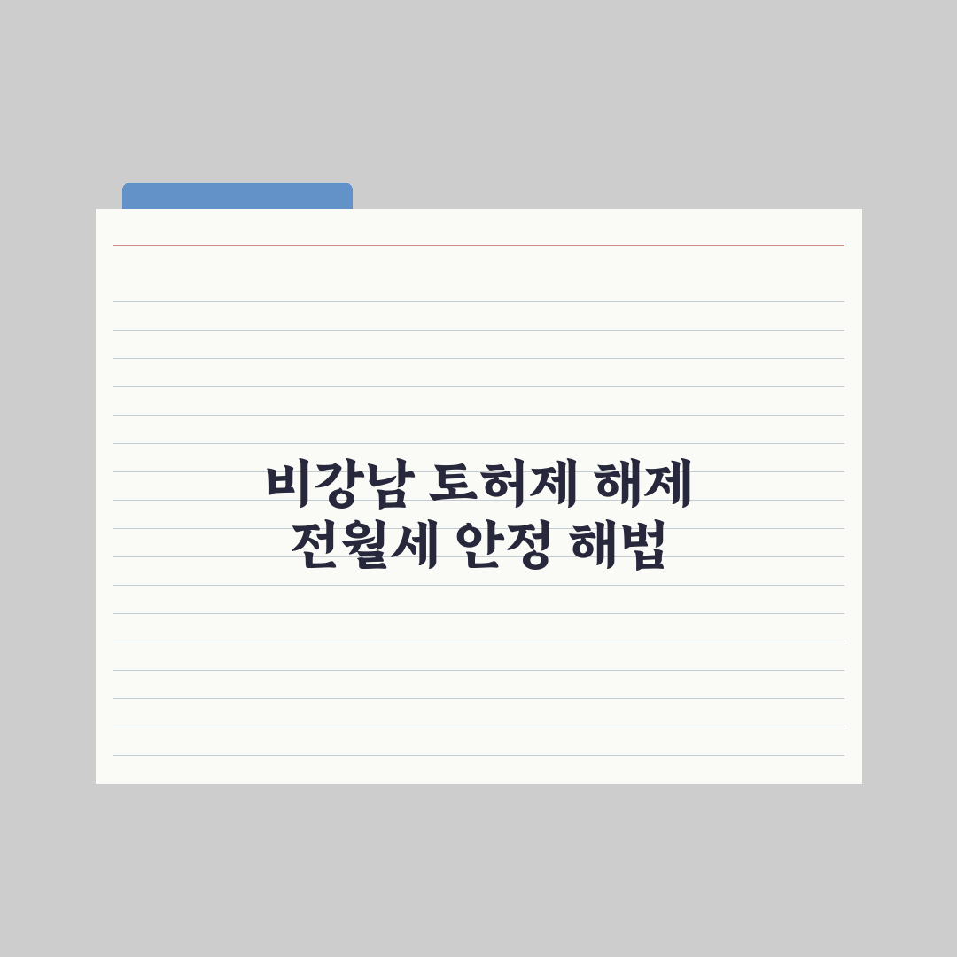 서울 강남권 빼고 토허제 풀어야 전·월세 안정된다 심층분석, 3대 포인트